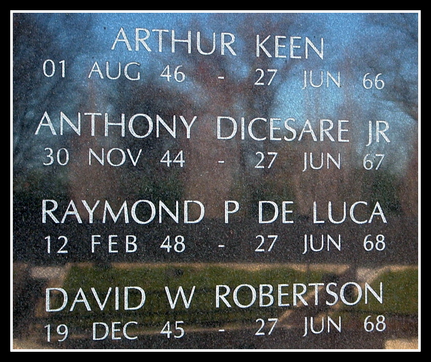 Raymond DeLuca, KIA, Vietnam. NJ Vietnam Memorial, © 2004 by Anthony Buccino